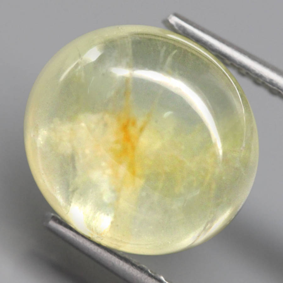 4.93Ct.  Aquamarine Yellow Green Oval Cabochon Unheated Brazil Natural Gemstone