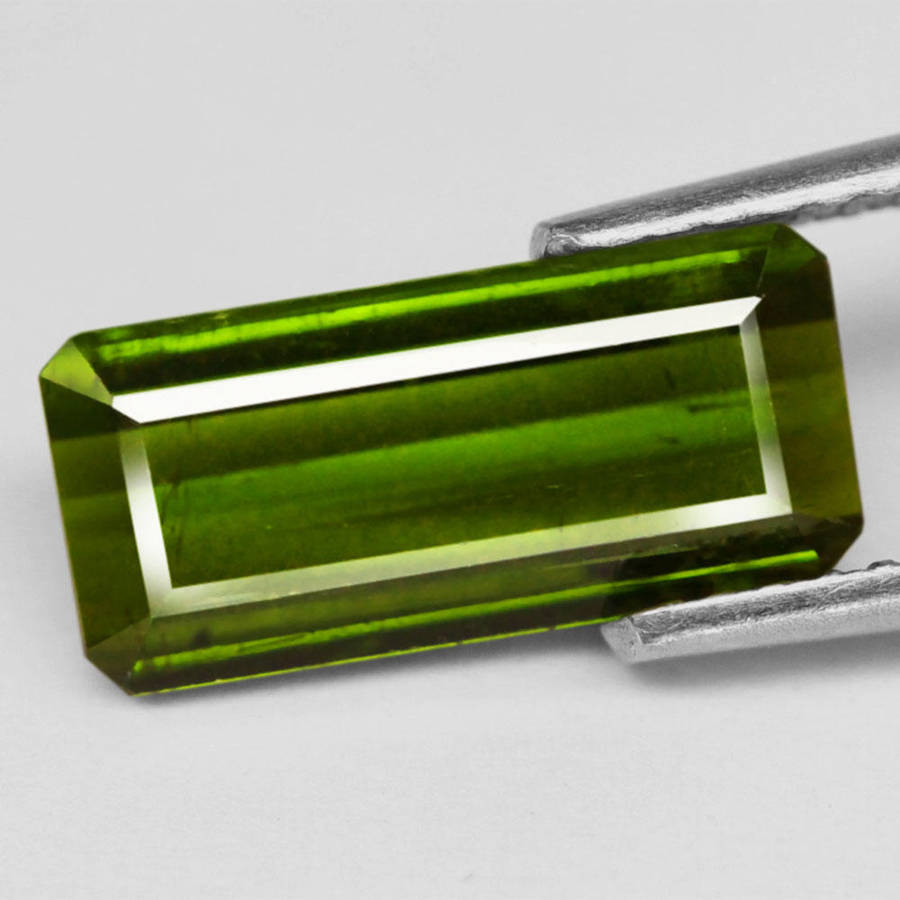 1.84Ct.  Tourmaline Green Emerald Cut Unheated Mozambique Natural Gemstone