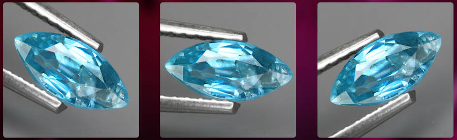 0.91Ct. Zircon Blue Marquise Only Heated Cambodia Gem Ultra Lustrous Ravishing!