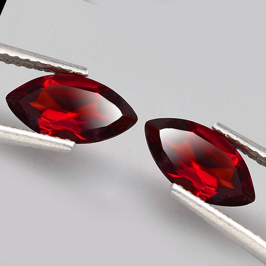 2.09Ct. Spessartine Garnet Red Marquise **PAIR**Namibia Sparkling!Natural Gemstone