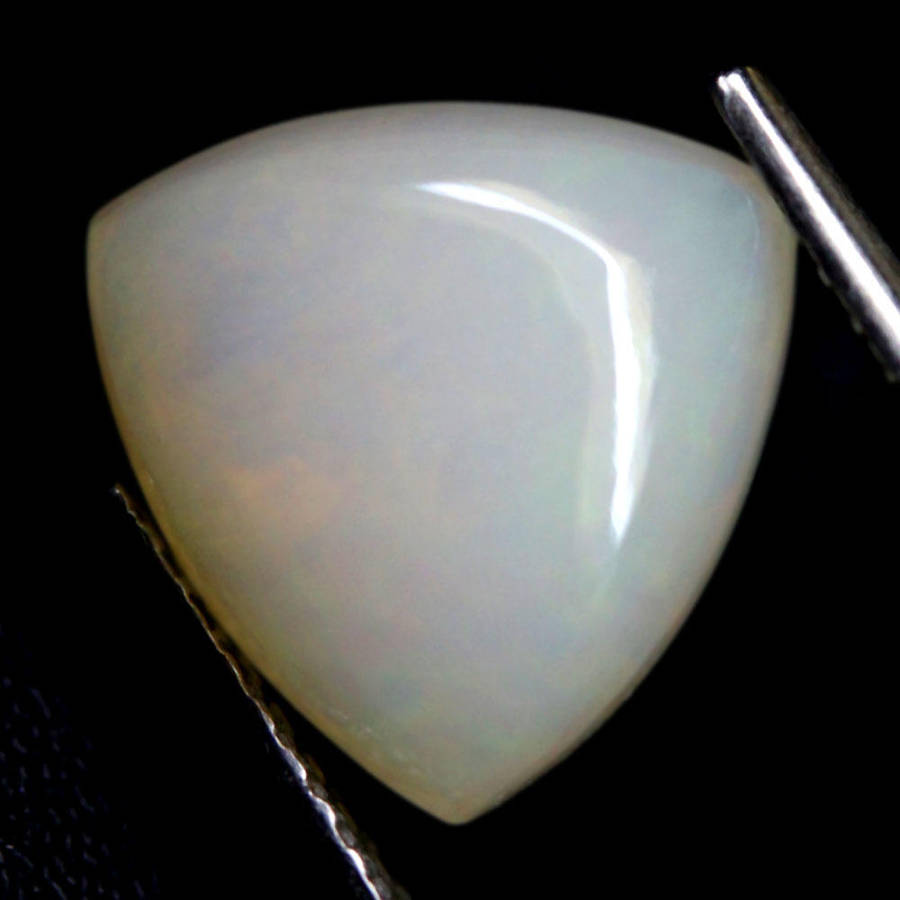 2.03Ct. Opal Triangle Cabochon Multi Colors Glittering Rainbow 3D Ethiopian