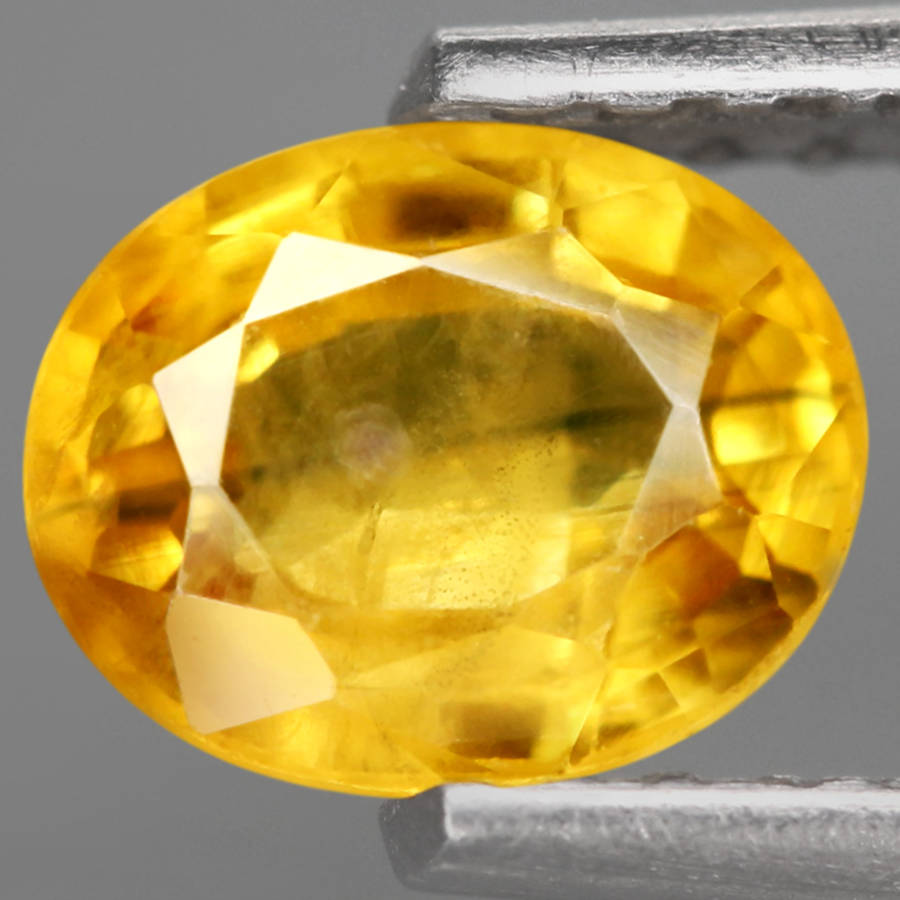 0.91Ct. Sapphire Yellow Oval  Precious Gem Ravishing Colour! Unheated