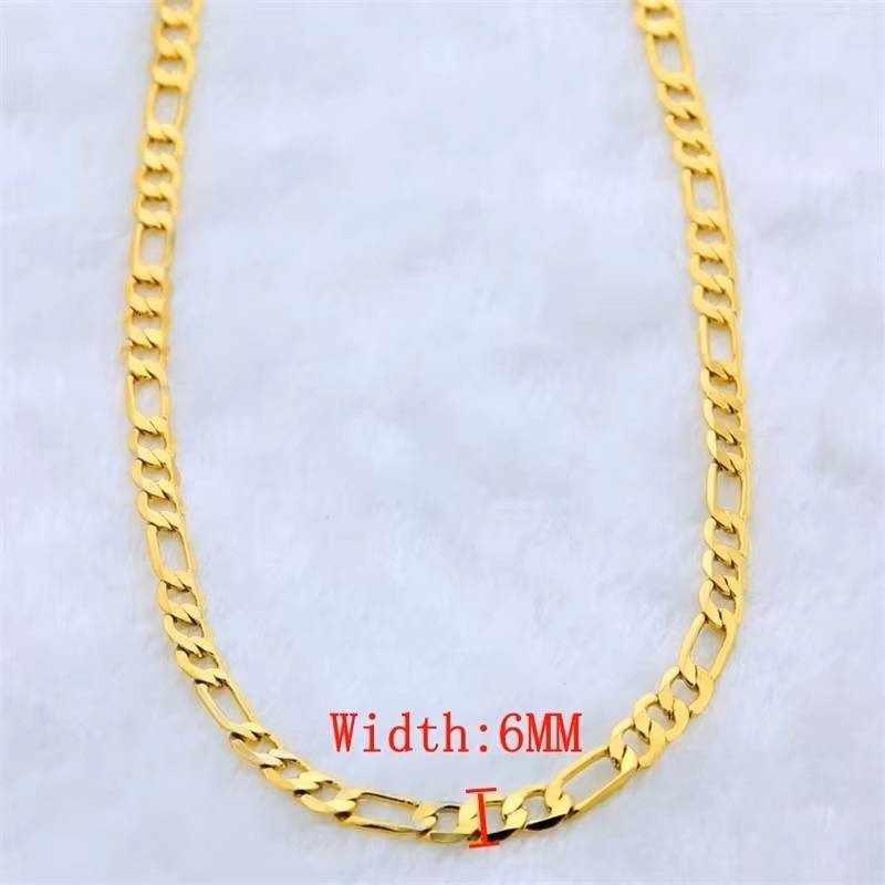 Necklace Classic Link Chain  6mm/55cm18ct Gold Plated
