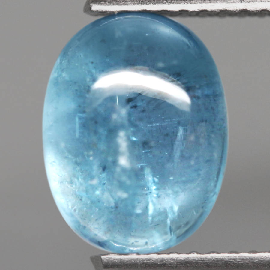 2.93Ct. Aquamarine Blue Oval Cabochon Brazil Gem Shimmering! Unheated Natural