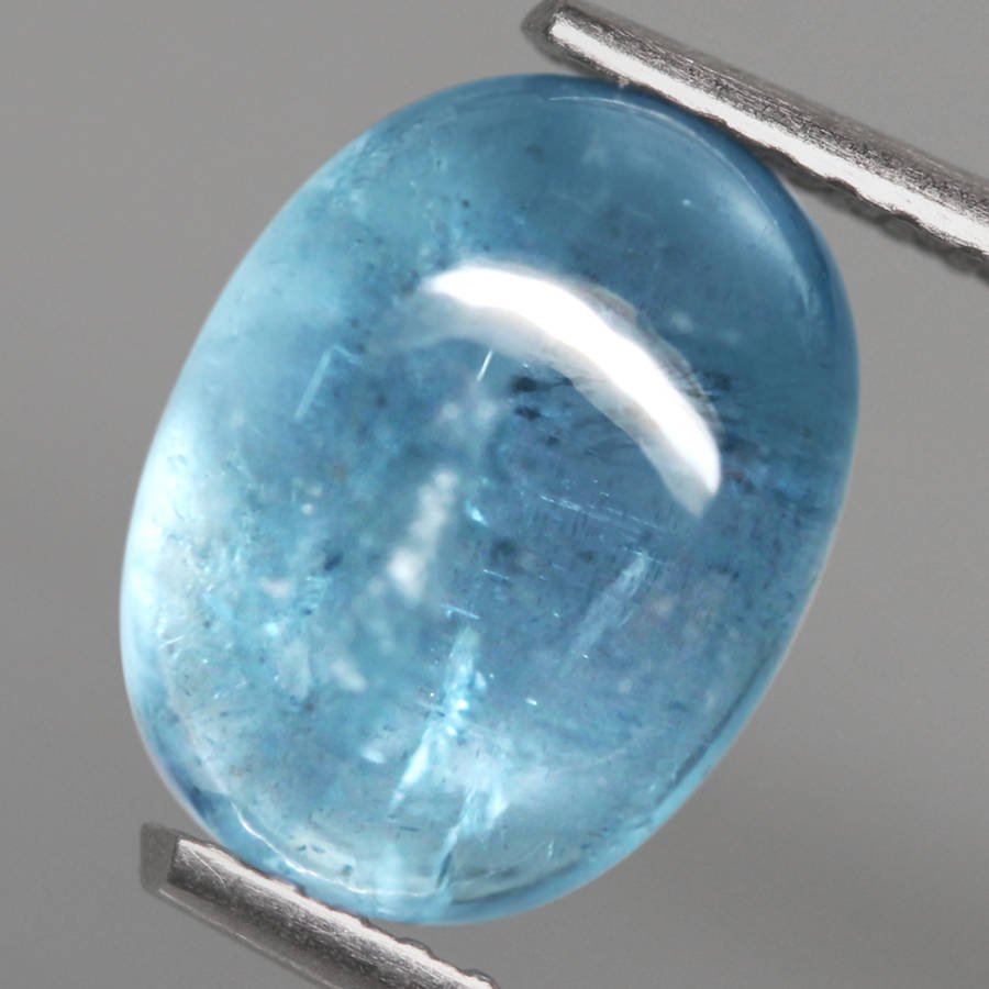 2.93Ct. Aquamarine Blue Oval Cabochon Brazil Gem Shimmering! Unheated Natural