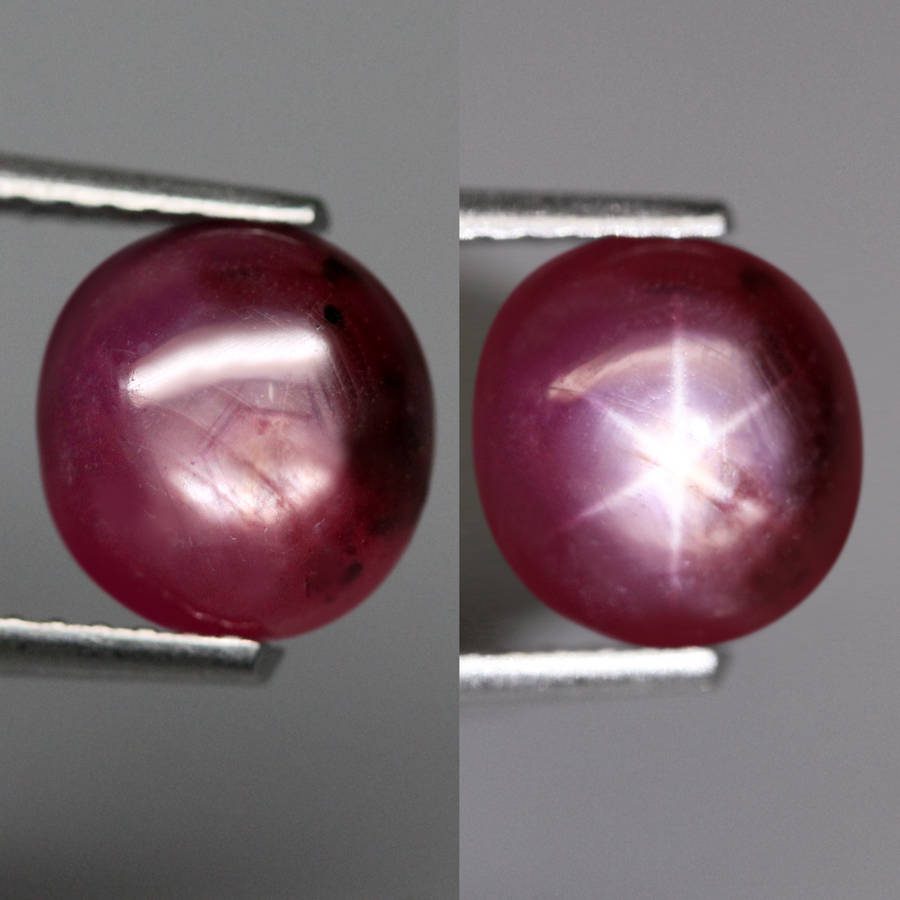 2.59Ct. Star 6 Ray Ruby Top Pink Round Cabochon Mozambique Amazing Heated Natural