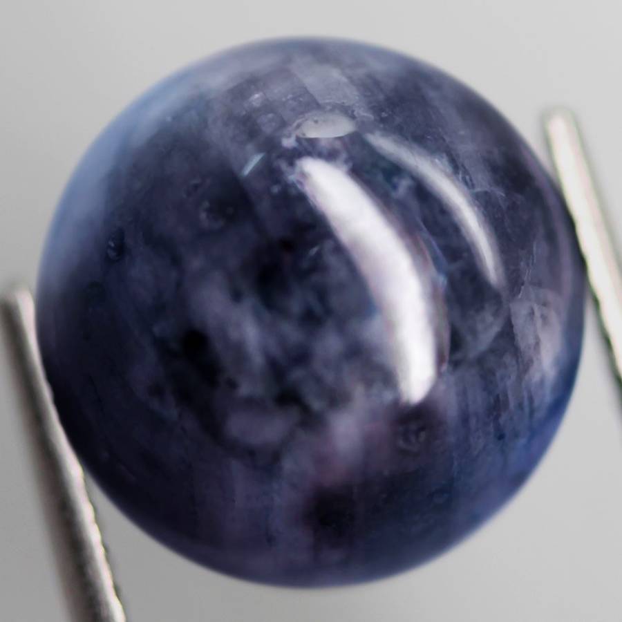 7.5Ct.  Sapphire Blue White Round Cabochon Mozambique Ravishing Color! Gemstone