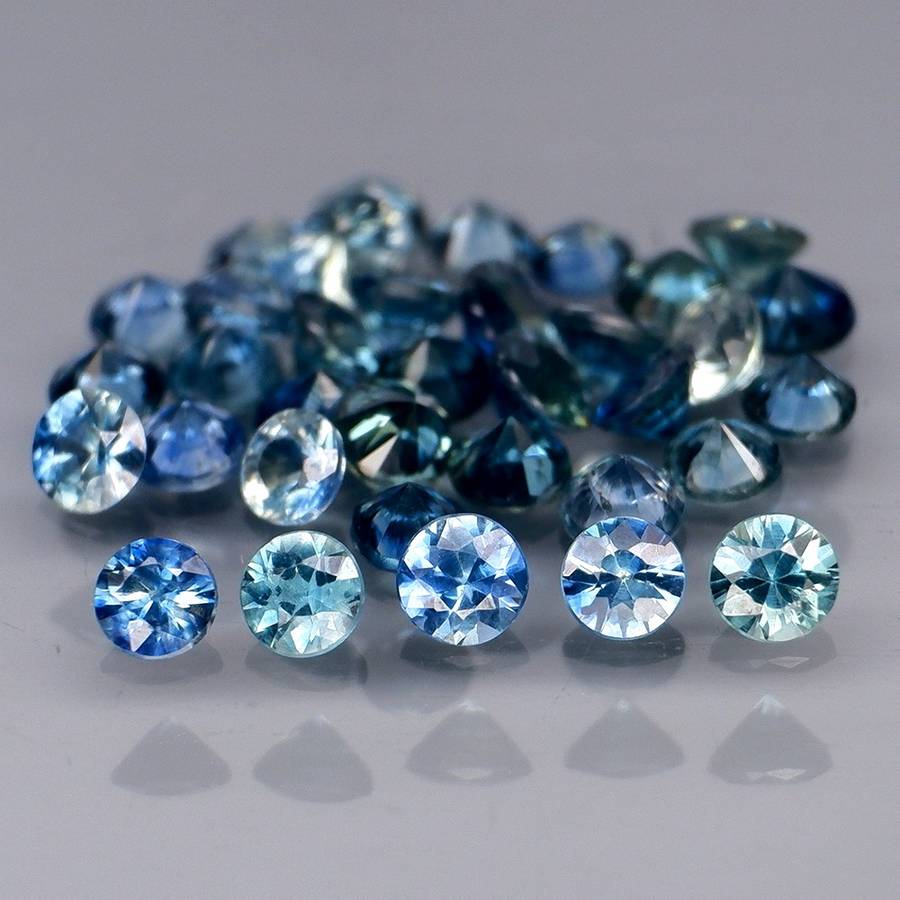 Blue Sapphire Round Diamond Cut 2 to 2.5mm.  1Pcs/0.070Ct.Normal Heated Australia