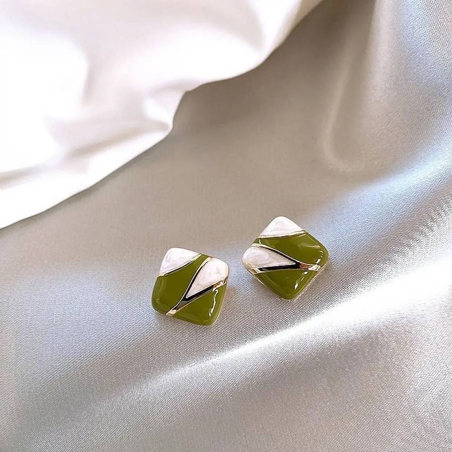Square Dripping Oil  Alloy Ear Studs Women  Earrings