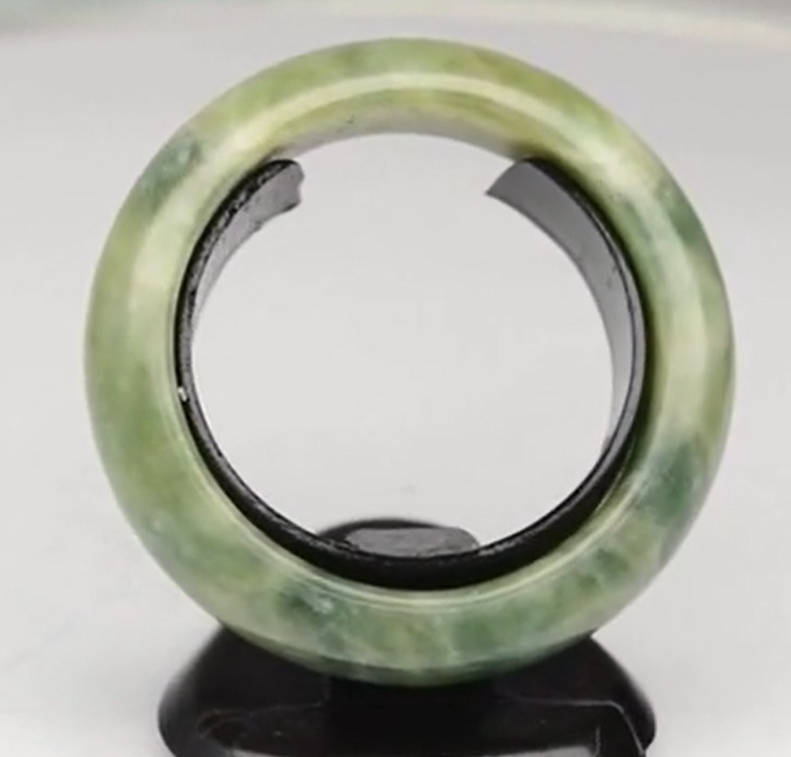 18.97ct Green Jade Ring - Untreated Myanmar Gem Ring Size 7.75 Natural