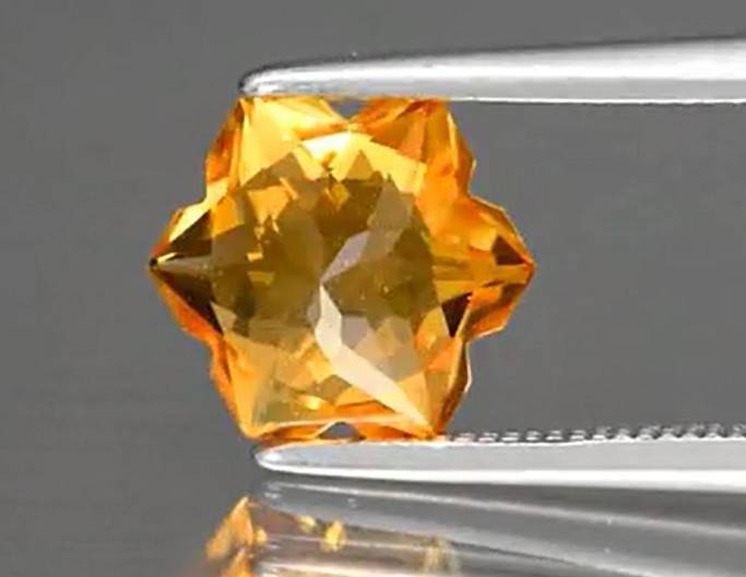 1.63ct Snowflake Yellow Citrine 8.5x7.5mm VVS Natural  Brazil