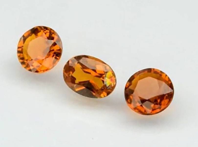 1.58ct Yellow Tourmaline Oval & Round 3pcs Lot VS  Natural  - Unheated Gems