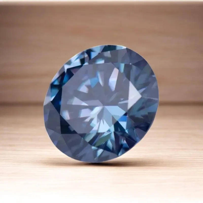 MOISSANITE Sapphire Blue 1CT  VVSI  ROUND **GRA Certified **BRILLIANT CUT