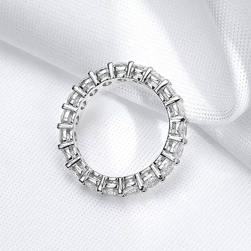 Serenity  Zircon D Color 3mm Row Ring   Silver Finger Ring