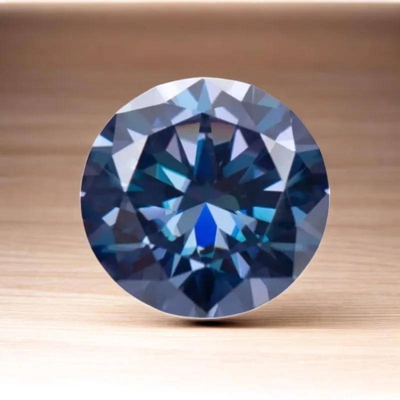 MOISSANITE Sapphire Blue 1CT  VVSI  ROUND **GRA Certified **BRILLIANT CUT