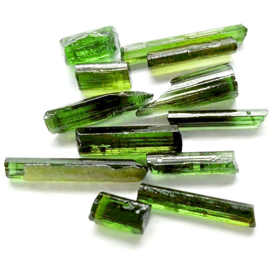 14.60Ct. Tourmaline Green Color Rough 12Pces Unheated Mine Nigeria Natural Gemstone