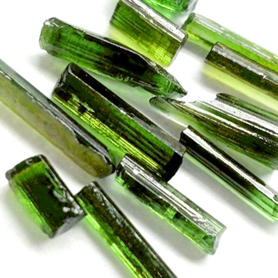 14.60Ct. Tourmaline Green Color Rough 12Pces Unheated Mine Nigeria Natural Gemstone