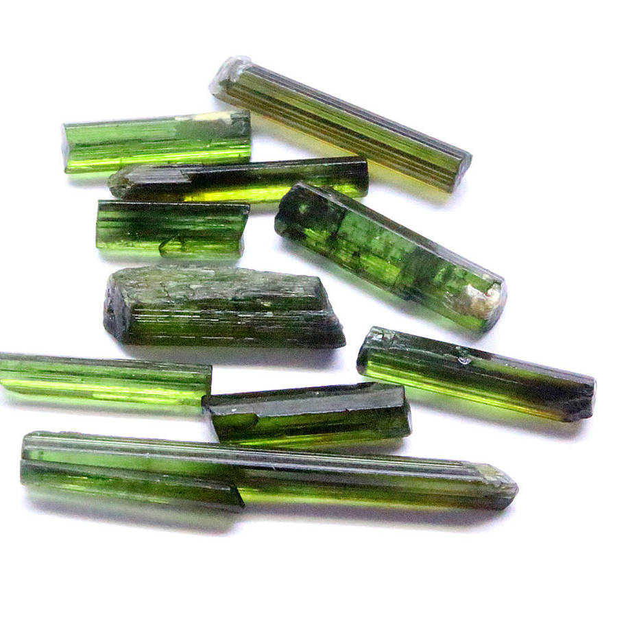 12.25Ct. Tourmaline Green Color Rough 10Pces Unheated Mine Nigeria Natural Gemstone