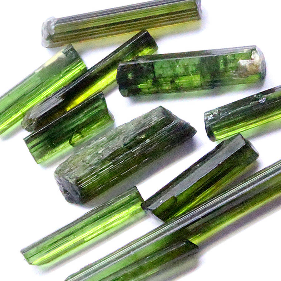 12.25Ct. Tourmaline Green Color Rough 10Pces Unheated Mine Nigeria Natural Gemstone