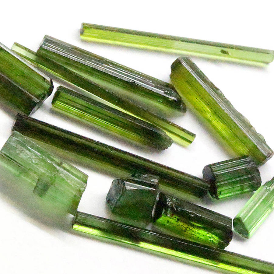 12.15Ct. Tourmaline Green Color Rough 15Pces Unheated Mine Nigeria Natural Gemstone