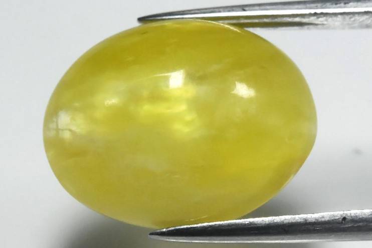 5.55ct Yellow Cat's Eye Opal Oval 12.8x10.3mm Cabochon  - Africa Gem Natural