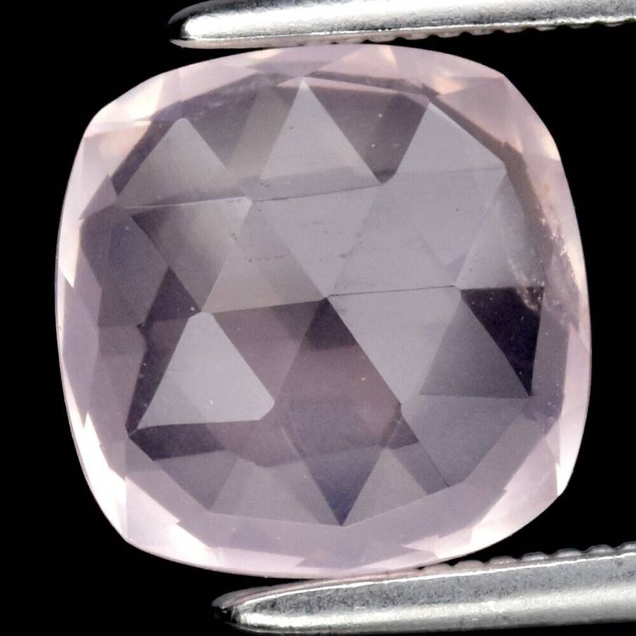 1.84ct  Pink Rose Quartz Cushion Rose-Cut Natural Untreated , Gemstone