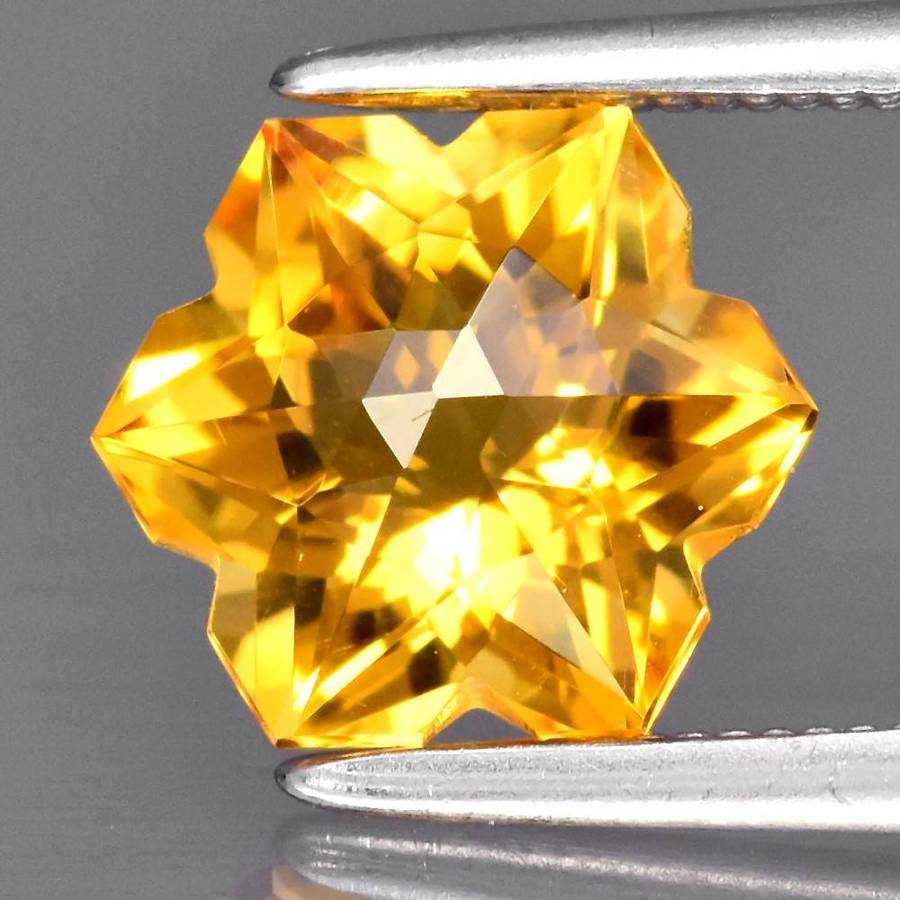 1.63ct Snowflake Yellow Citrine 8.5x7.5mm VVS Natural  Brazil