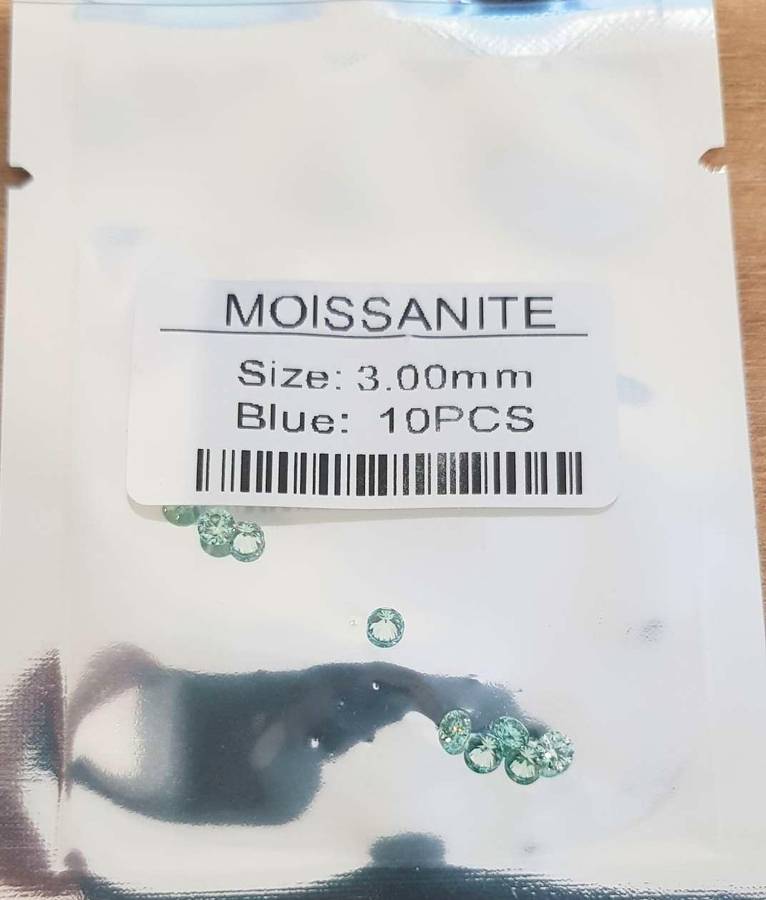 Moissanites Blue 3.00mm D/VVS1  0.10ct **1 Piece** Small Size Stones Loose