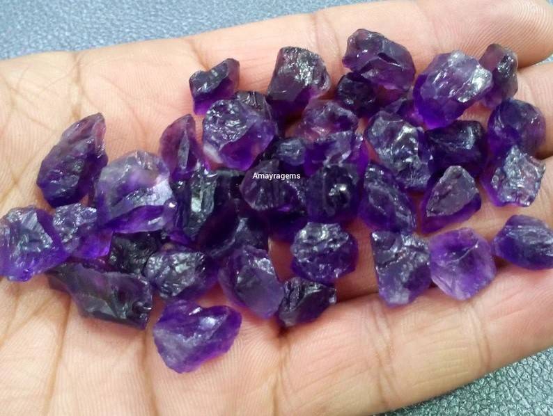 Amethyst Rough Kanela ,Size 12-15 MM Fantastic Quality ,Natural Purple Amethyst Gemstone
