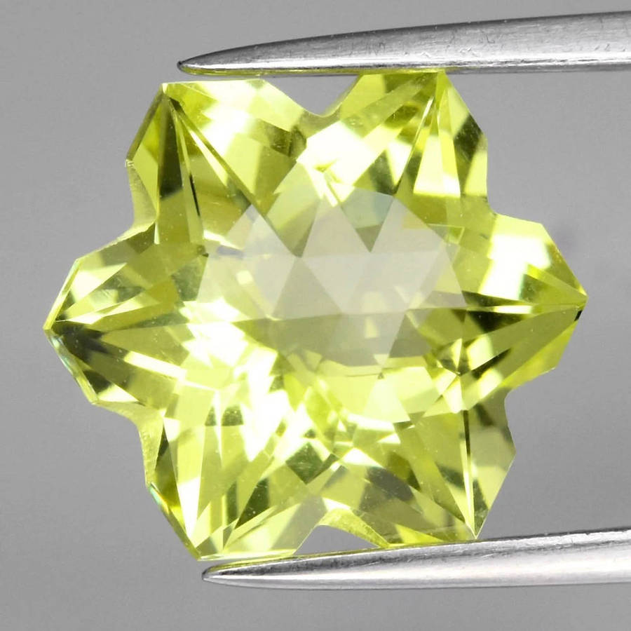 3.38ct Snowflake Lemon Quartz 11.2x9,7mm VVS Natural  - Brazil Gemstone