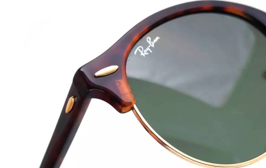 Ray-Ban Clubround Green Lens Tortoise/Gold Frame Unisex Sunglasses RB4246