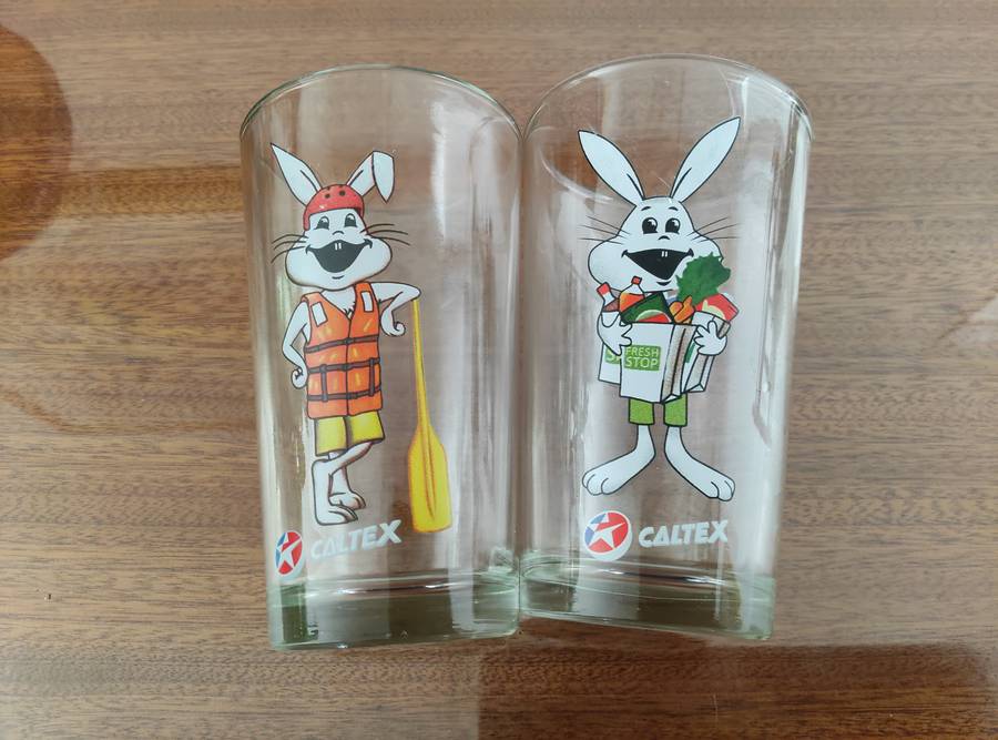 SA TWO CALTEX BUNNIES GLASSES