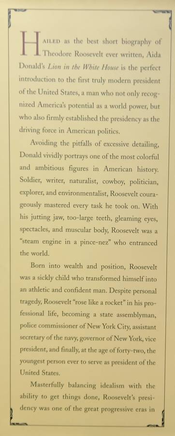 Aida D. Donald, Lion in the White House: A Life of Theodore Roosevelt
