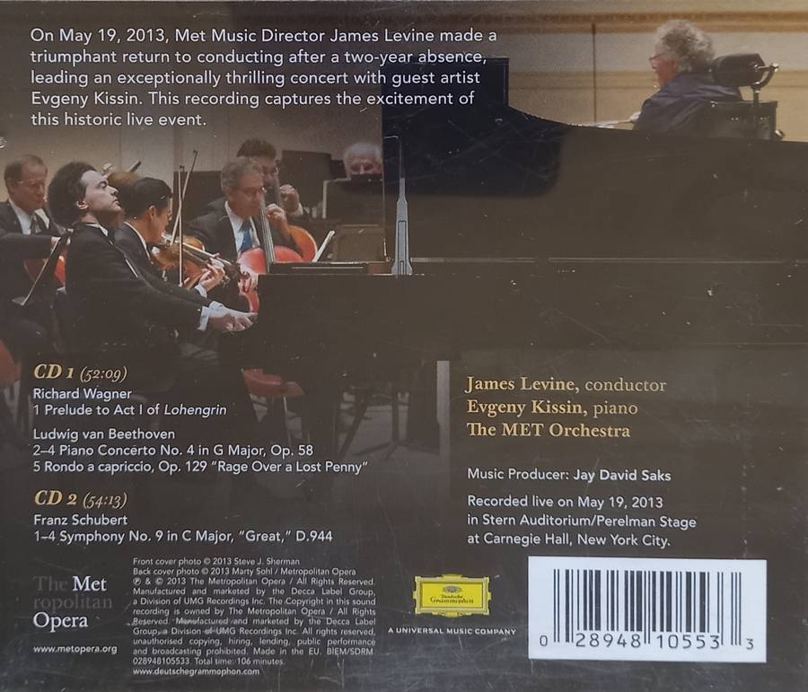 Beethoven: Piano Concerto no. 4 & Schubert: Symphony no. 9 (Kissin/Levine) 2CD-Set