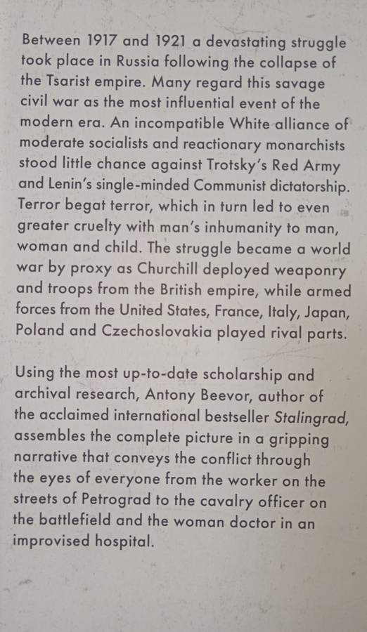 Russia Revolution & Civil War 1917-1921 by Anthony Beevor