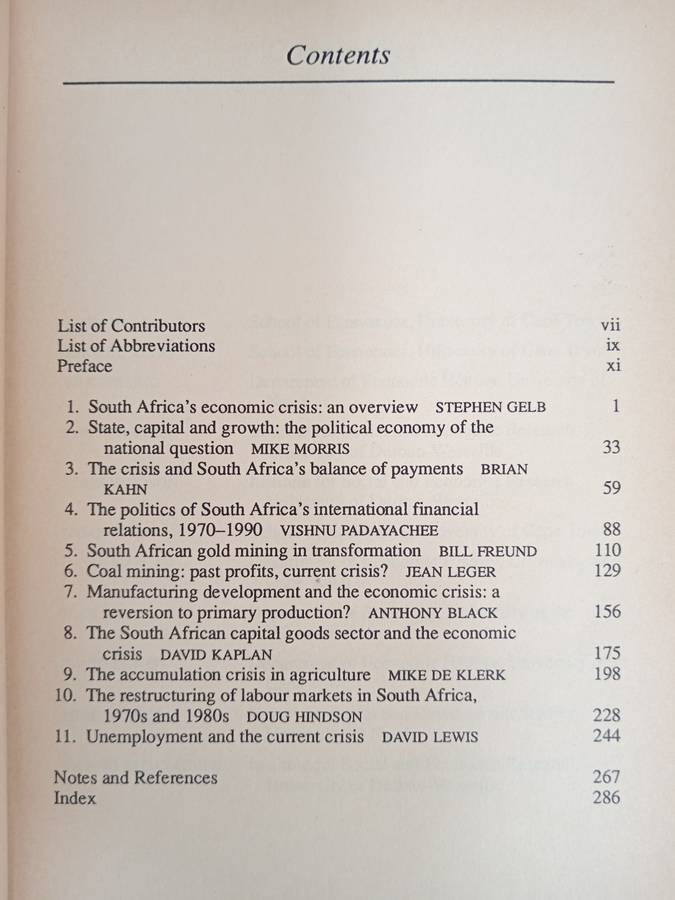 South Africa's Economic Crisis Edited by Stephen Gelb