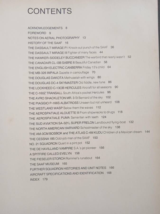 Aircraft of the South African Airforce Text by Willem Steenkamp