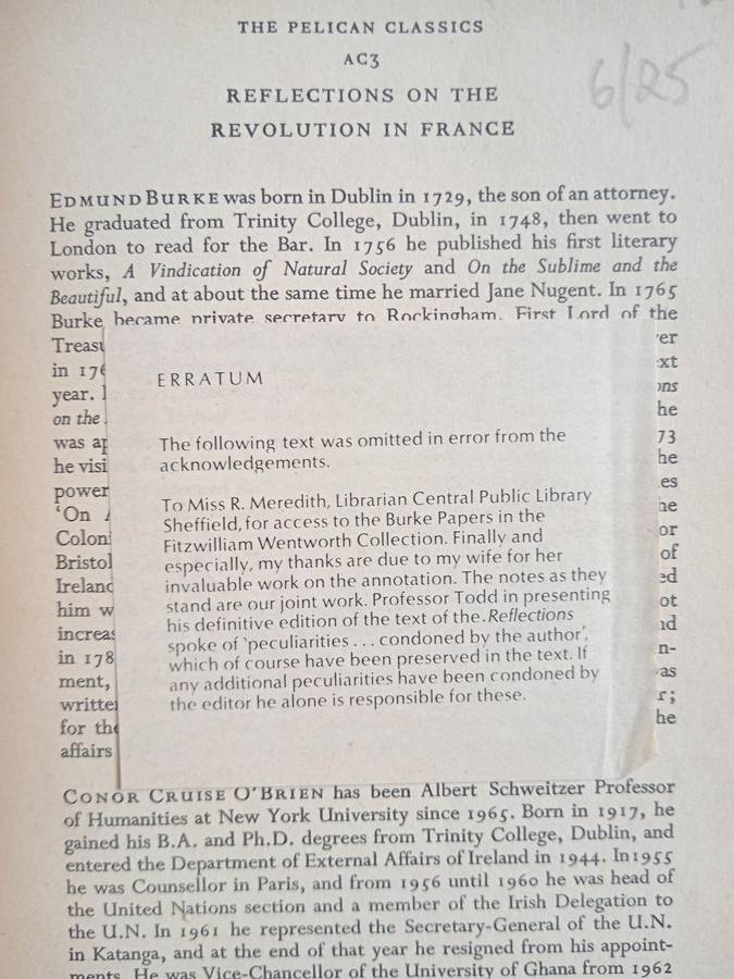 Reflections on The Revolution in France by Edmund Burke