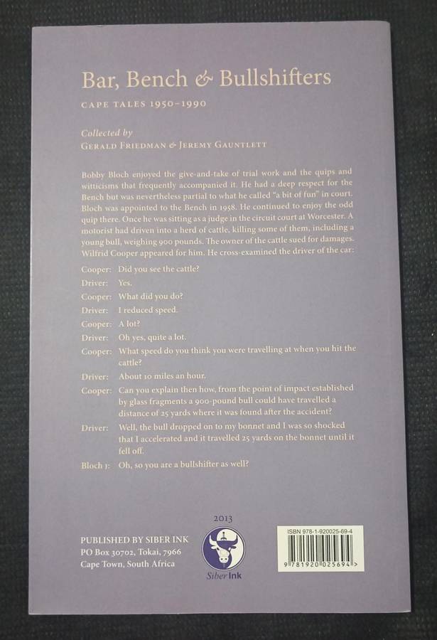 Bar, Bench & Bullshifters Cape Tales 1950-1990 Collected by Gerald Friedman & Jeremy Gauntlett