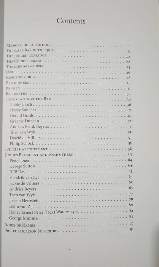 Bar, Bench & Bullshifters Cape Tales 1950-1990 Collected by Gerald Friedman & Jeremy Gauntlett