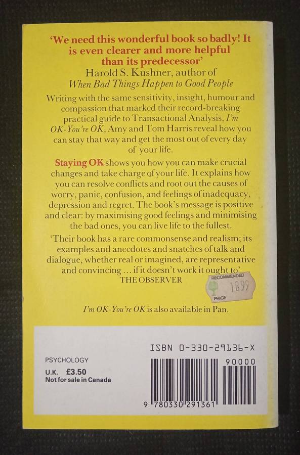 Staying OK by Amy Bjork Harris & Thomas A Harris