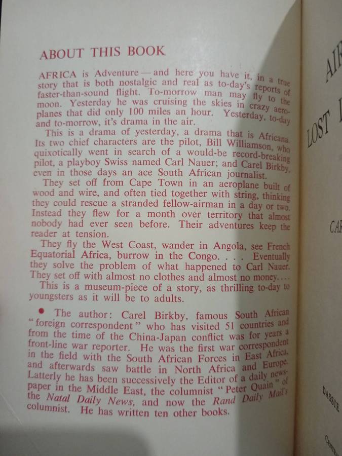 Airman Lost in Africa by Carel Birkby