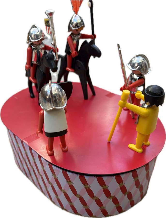 Vintage Playmobil city guard lot , chrome knights with horses