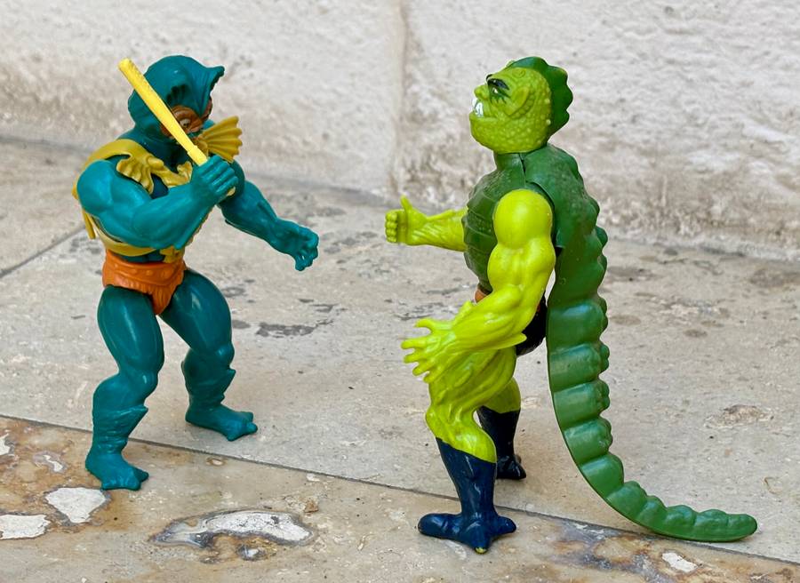 1984 Whiplash of He-Man-Masters of the Universe + he man Mer-man 1981  action figure pair