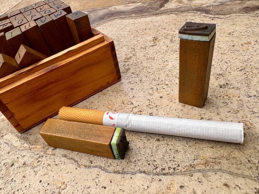 Vintage Wooden Alphabet stamp set  28 piece upper case