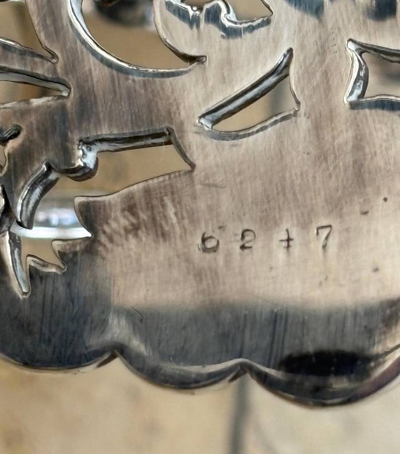 Antique silver plate footed toast rack ornate numbered and hallmarked