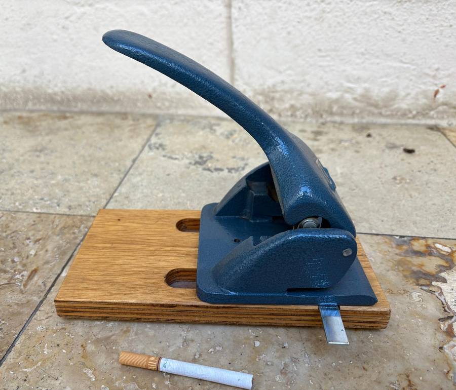 Vintage Waltons heavy steel paper  punch chevron 180 paper weight