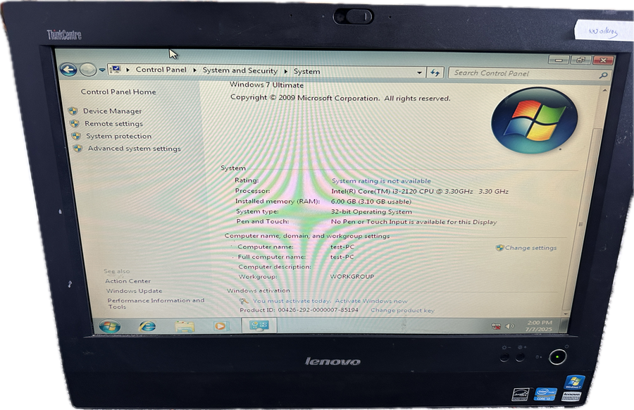 LTC1- Warehouse Clearance : LENOVO ThinkCentre M71z - INtel Core  i3 -  6 GB RAM - Windows 7