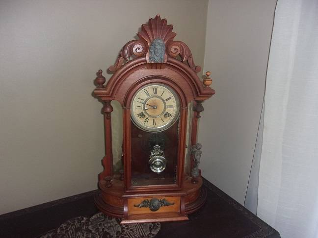 Antique Ansonia Clock Co. "Triumph" mirrorside parlor clock - beautiful