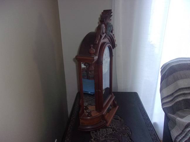Antique Ansonia Clock Co. "Triumph" mirrorside parlor clock - beautiful